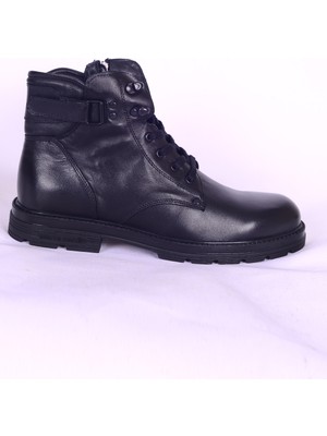 Pierre Cardin 77648 Premıum Siyah Erkek Fermuarlı Bağcıklı Rahat Taban Günlük Bot