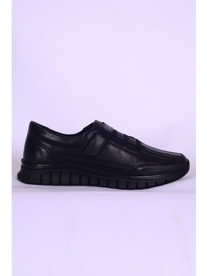 Pierre Cardin Kuum K1431213 Comfort Siyah Kadın Deri Ortopedik Taban Cırt Cırtlı Günlük Ayakkabı