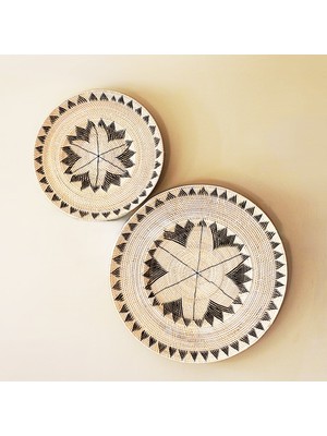 Mylamp Manau Elegance Rattan Duvar Tabağı Ikili Set