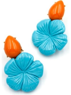 Royaleks Çiçek Küpe - Turkuaz