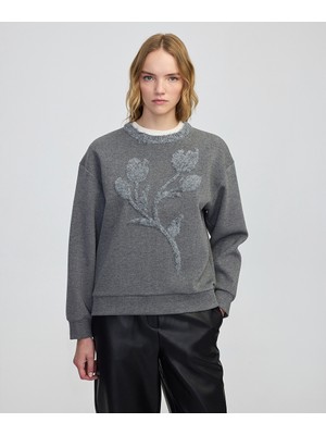 İpekyol Üç Boyutlu Çiçekli Sweatshirt IW6250091048126