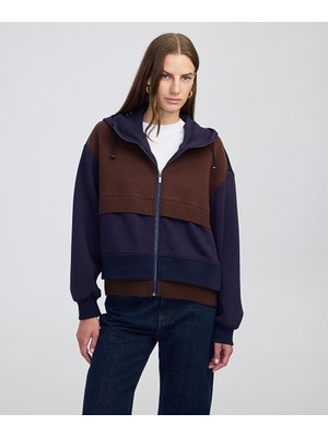 İpekyol Triko mix kapüşonlu sweatshirt IW6250091047015