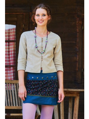 Los Banditos Bisiklet Yaka Yarım Kollu Düğme Detaylı Kışlık Bluz