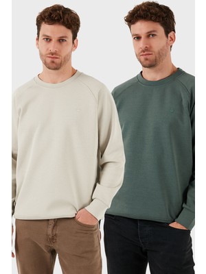 Buratti Streç Pamuklu Relaxed Fit Bisiklet Yaka 2'li Paket Sweat Erkek Sweat 5901210S2