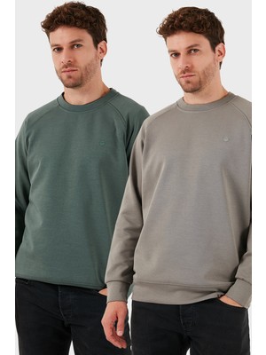 Buratti Streç Pamuklu Relaxed Fit Bisiklet Yaka 2'li Paket Sweat Erkek Sweat 5901210S2