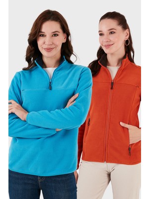 Lela Slim Fit Yumuşak Dokulu Anti-Pilling Tüylenme Yapmayan 2'li Paket Polar Bayan Polar 590700200S2