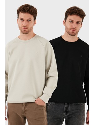 Buratti Streç Pamuklu Relaxed Fit Bisiklet Yaka 2'li Paket Sweat Erkek Sweat 5901210S2