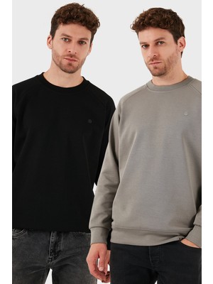 Buratti Streç Pamuklu Relaxed Fit Bisiklet Yaka 2'li Paket Sweat Erkek Sweat 5901210S2