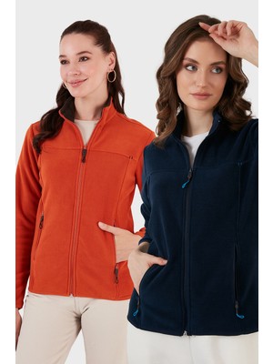 Lela Slim Fit Anti-Pilling Tüylenme Yapmayan Fermuarlı Cepli Hırka 2' Li Paket Polar Bayan Polar 5907002S2