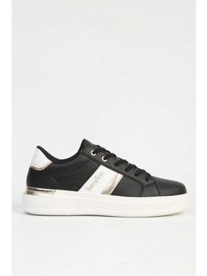 Benetton Kadın Siyah Beyaz Spor Ayakkabı Ithal BNI-12074