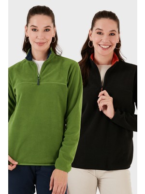 Lela Slim Fit Yumuşak Dokulu Anti-Pilling Tüylenme Yapmayan 2'li Paket Polar Bayan Polar 5907000S2