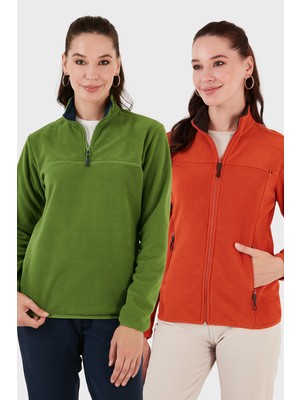 Lela Slim Fit Yumuşak Dokulu Anti-Pilling Tüylenme Yapmayan 2'li Paket Polar Bayan Polar 590700200S2