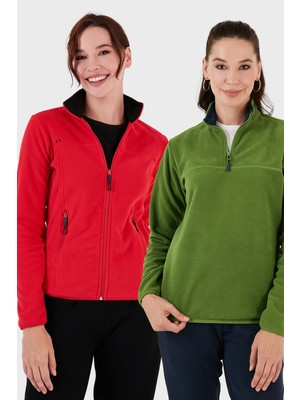 Lela Slim Fit Yumuşak Dokulu Anti-Pilling Tüylenme Yapmayan 2'li Paket Polar Bayan Polar 590700200S2