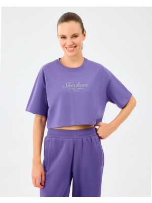 Skechers W Heavy Fabric T-Shirt Kadın Mor Tshirt S2520183-0277