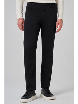Morven  Erkek Siyah Denim 5 Cep Dynamic Fit Jean Kot Pantolon
