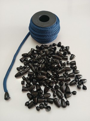 Be Beauty 10 mt Lacivert Renk Esnek 6 mm Eşofman Kapüşon Bağcık Ipi ve 20 Adet Plastik Tıpalı Kapüşon Ucu