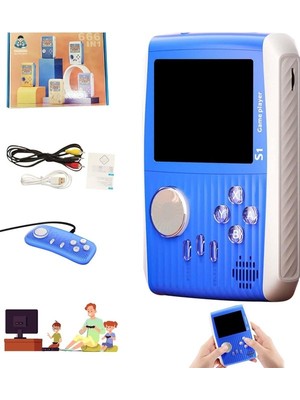 Konsol Plus S1 3.0 Inç Taşınabilir Video Oyun Konsolu Dahili 666 Oyun Retro Oyun Konsolu Iki Oyun Kumandası