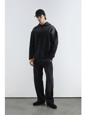 Giesto Efektli Logo Detaylı Siyah Sweatshırt