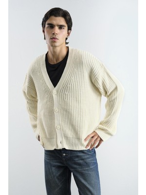 Giesto Basıc Dokulu Ekru Hırka