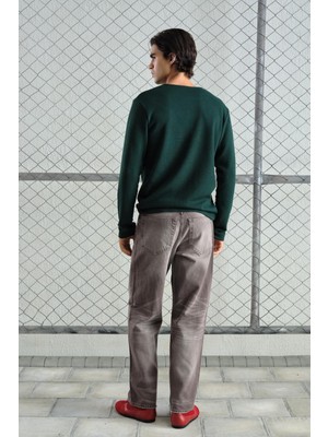 Giesto Metal Çıtçıtlı Uzun Kollu Yeşil T-Shırt