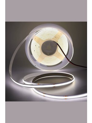 Demir Led 12V Cob Şerit LED 8mm 320 Ledli Esnek Beyaz Cob LED IP20 (5 Metre)
