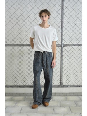 Giesto Efektli Dökümlü Lacivert Jean