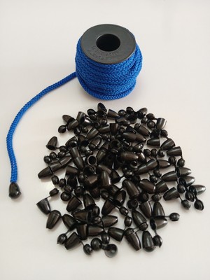 Be Beauty 10 mt Mavi Renk Esnek 6 mm Eşofman Kapüşon Bağcık Ipi ve 20 Adet Plastik Tıpalı Kapüşon Ucu