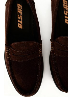 Giesto Süet Kahverengi Loafer