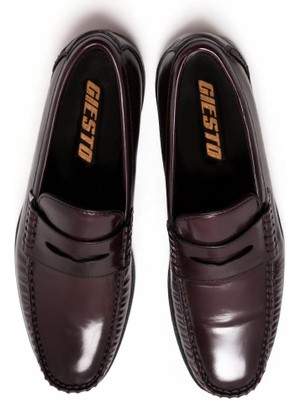 Giesto Siyah Bordo Efektli Loafer Ayakkabı