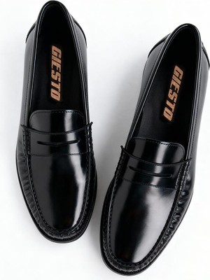 Giesto Siyah Efektli Loafer Ayakkabı