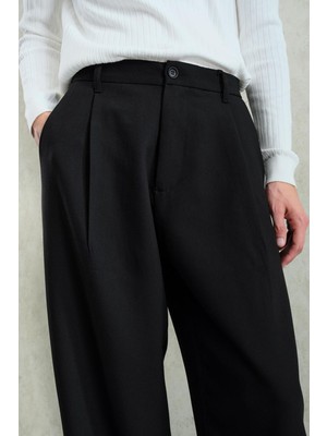 Giesto Pilili Klasik Siyah Pantolon