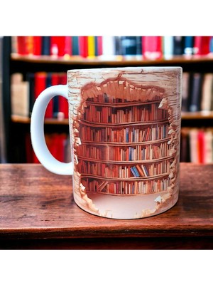 Kütüphane Tasarım Kupa-Hediyelik Kupa Tasarım 3D