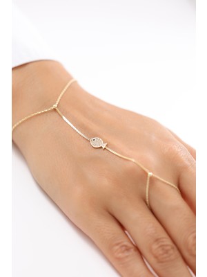 Zeyd Jewelry Taşlı Balık Figürlü 14 Ayar Altın Şahmeran