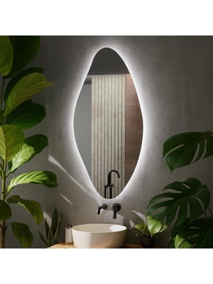 Aypars Atölye Solara LED Ayna – Organik Oval Form Duvar Aynası