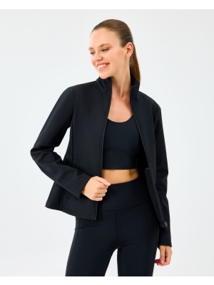 Skechers W Fitted Softshell Turtle Neck Jacket Kadın Siyah Mont S2520190-3817