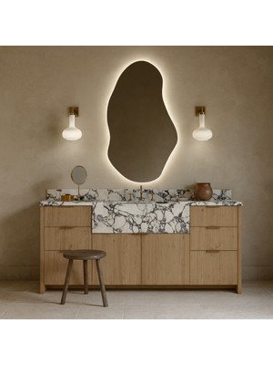 Aypars Atölye Elysia LED Ayna – Heykelsi Asimetrik Duvar Aynası