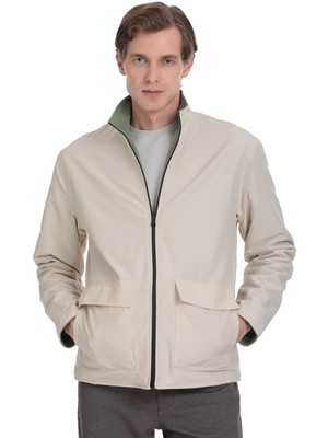 Hatemoğlu Yeşil Regular Fit Yarım Balıkçı Yaka Baharlık Mont