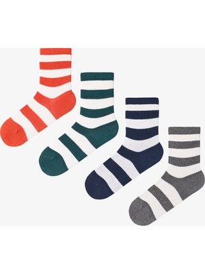 Penti Çok Renkli Erkek Çocuk Relax Stripes 4lü Soket Çorap