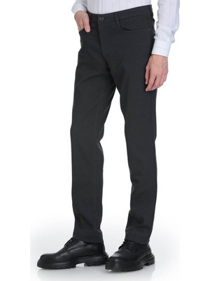 Hatemoğlu Antrasit Regular Fit 5 Cep Pamuklu Kot Pantolon