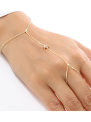 Zeyd Jewelry Baget Kesim Taşlı Yıldız 14 Ayar Altın Şahmeran