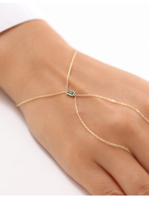 Zeyd Jewelry Zarif Yeşil Taşlı 14 Ayar Altın Şahmeran