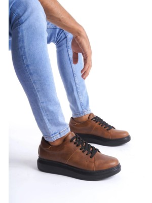 Tolzan SLW151 Boost Bağcıklı Cilt Erkek Günlük Sneaker Ayakkabı Cst - Taba