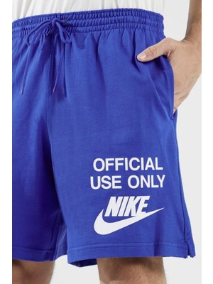 Nike Club Erkek Pamuklu Mavi Şort