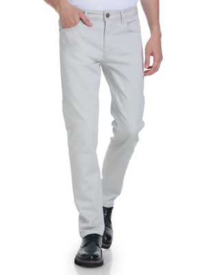 Hatemoğlu Gri Slim Fit 5 Cep Pamuklu Kanvas Pantolon