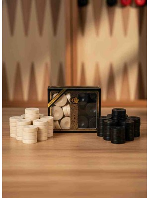 Wolawood Ahşap Tavla Pulu Seti Dayanıklı, Şık, Klasik ve Uzun Ömürlü Oyun Aksesuarı | Lüks Kalite | Zarif El Işçiliği | Tavla & Dama Tutkunlarına Özel Yedek Pul Takımı