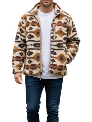 Cazador Caz 53920 Dik Yaka Bej Erkek Sweatshirt