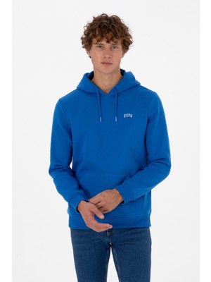U.S. Polo Assn. Erkek Regular Fit Kapüşonlu Şardonlu Saks Basic Sweatshirt 50315582-VR032