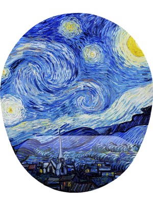 Hamiki Van Gogh Yıldızlı Gece Kaymaz Buruşmaz Kırılmaz Bilek Destekli Mousepad