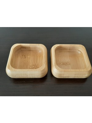 Yakut 2 Adet Bambu Çerez Kasesi Bambu Kuruyemiş Tabağı- Kare