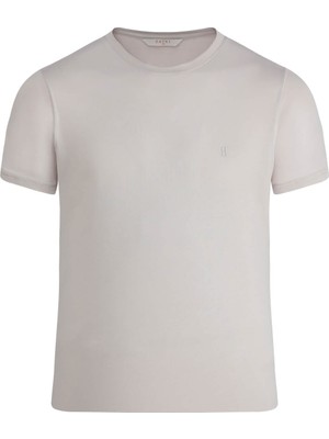 Hatemoğlu Ekru Regular Fit Bisiklet Yaka Tişört